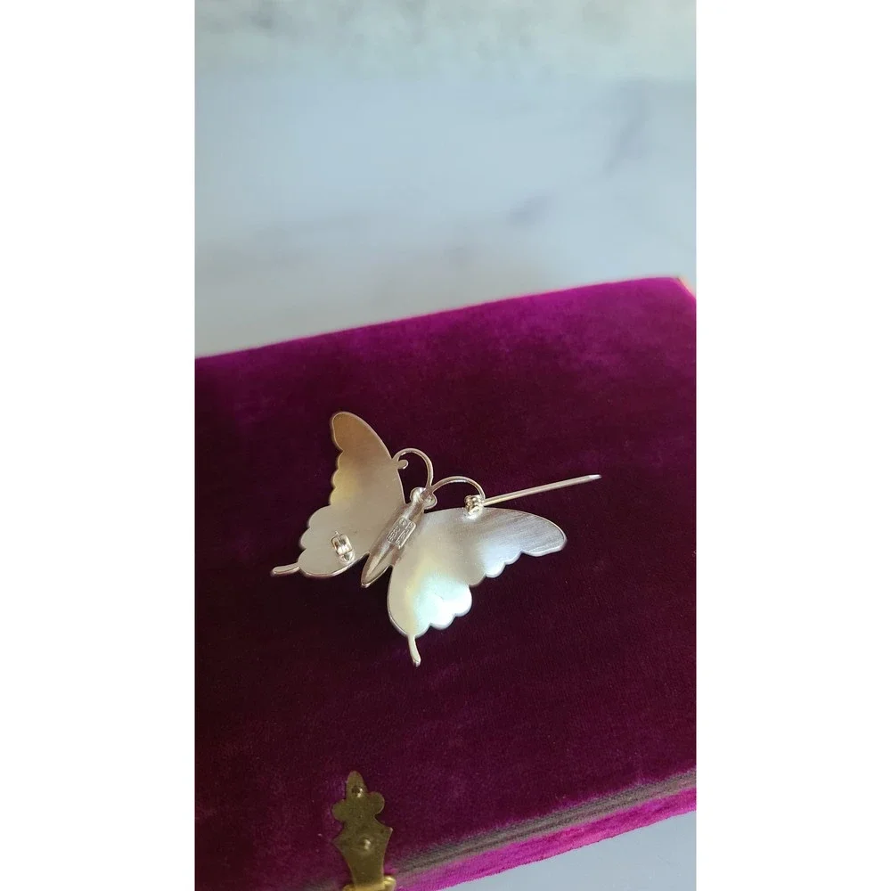 Vintage Beau Sterling Butterfly Brooch